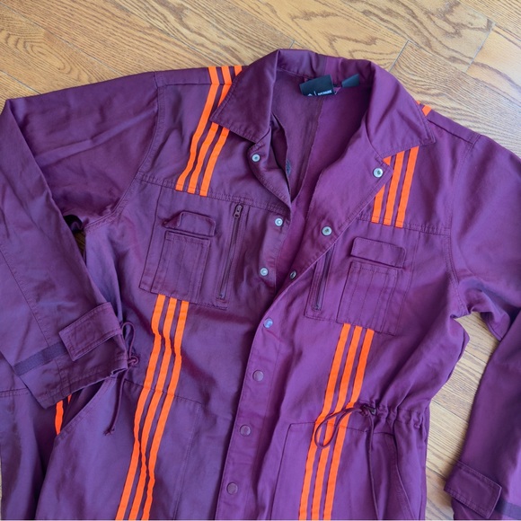 IVY PARK Adidas Satin Twill Burgundy Gorpcore Jumpsuit Size XL - Picture 3 of 11